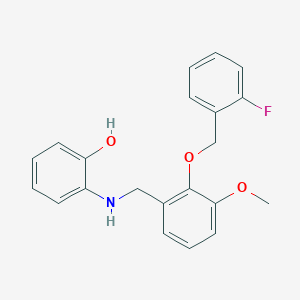 molecular formula C21H20FNO3 B315235 2-[[2-[(2-氟苯基)甲氧基]-3-甲氧基苯基]甲基氨基]酚 