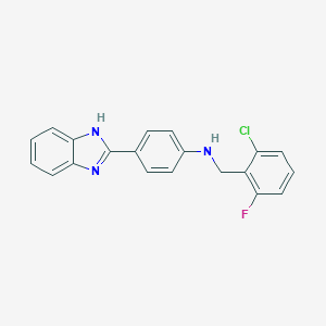 molecular formula C20H15ClFN3 B315236 4-(1H-benzimidazol-2-yl)-N-(2-chloro-6-fluorobenzyl)aniline 