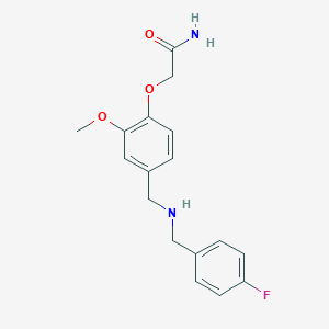 molecular formula C17H19FN2O3 B315246 2-(4-{[(4-Fluorobenzyl)amino]methyl}-2-methoxyphenoxy)acetamide 