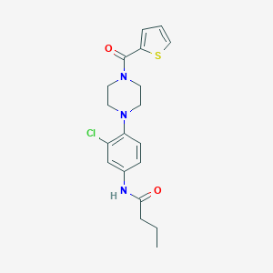 molecular formula C19H22ClN3O2S B315255 N-{3-chloro-4-[4-(2-thienylcarbonyl)-1-piperazinyl]phenyl}butanamide 