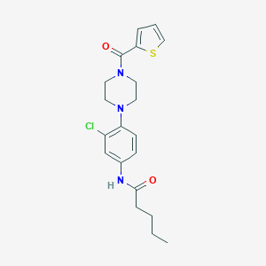 molecular formula C20H24ClN3O2S B315256 N-{3-chloro-4-[4-(2-thienylcarbonyl)-1-piperazinyl]phenyl}pentanamide 