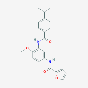molecular formula C22H22N2O4 B315263 N-{3-[(4-isopropylbenzoyl)amino]-4-methoxyphenyl}-2-furamide 