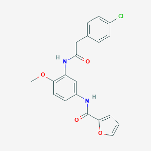 molecular formula C20H17ClN2O4 B315264 N-(3-{[(4-chlorophenyl)acetyl]amino}-4-methoxyphenyl)-2-furamide 
