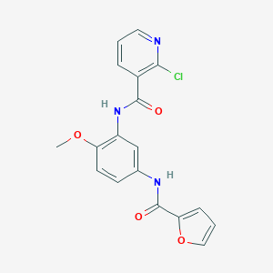 molecular formula C18H14ClN3O4 B315266 2-chloro-N-[5-(2-furoylamino)-2-methoxyphenyl]nicotinamide 