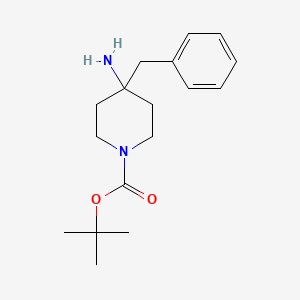 molecular formula C17H26N2O2 B3152665 Tert-butyl 4-amino-4-benzylpiperidine-1-carboxylate CAS No. 741687-09-2