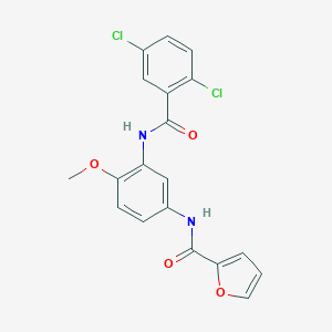 molecular formula C19H14Cl2N2O4 B315267 N-{3-[(2,5-dichlorobenzoyl)amino]-4-methoxyphenyl}-2-furamide 