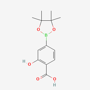 molecular formula C13H17BO5 B3152677 2-羟基-4-(4,4,5,5-四甲基-1,3,2-二恶杂硼烷-2-基)苯甲酸 CAS No. 741698-75-9
