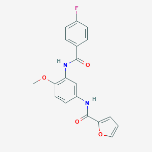 molecular formula C19H15FN2O4 B315269 N-{3-[(4-fluorobenzoyl)amino]-4-methoxyphenyl}-2-furamide 
