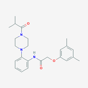 molecular formula C24H31N3O3 B315272 2-(3,5-dimethylphenoxy)-N-{2-[4-(2-methylpropanoyl)piperazin-1-yl]phenyl}acetamide 