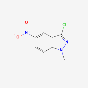 molecular formula C8H6ClN3O2 B3152724 3-chloro-1-methyl-5-nitro-1H-indazole CAS No. 74209-24-8
