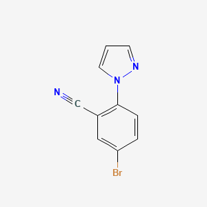 molecular formula C10H6BrN3 B3152732 5-bromo-2-(1H-pyrazol-1-yl)benzonitrile CAS No. 742100-11-4