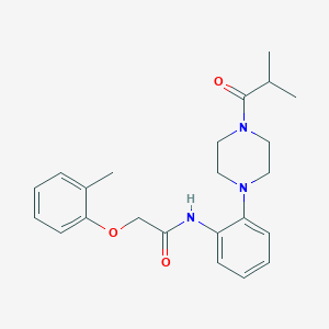 molecular formula C23H29N3O3 B315275 N-[2-(4-isobutyryl-1-piperazinyl)phenyl]-2-(2-methylphenoxy)acetamide 