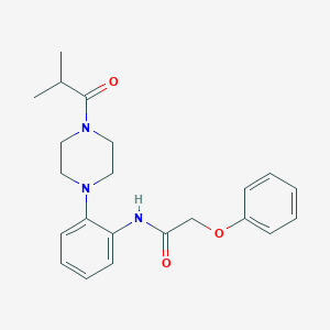 molecular formula C22H27N3O3 B315276 N-[2-[4-(2-methylpropanoyl)piperazin-1-yl]phenyl]-2-phenoxyacetamide 