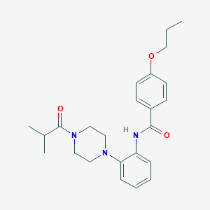 molecular formula C24H31N3O3 B315277 N-[2-(4-isobutyryl-1-piperazinyl)phenyl]-4-propoxybenzamide 