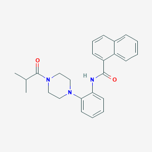 molecular formula C25H27N3O2 B315281 N-{2-[4-(2-methylpropanoyl)piperazin-1-yl]phenyl}naphthalene-1-carboxamide 
