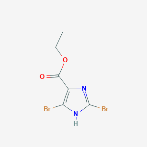 molecular formula C6H6Br2N2O2 B3152838 2,4-二溴-1H-咪唑-5-羧酸乙酯 CAS No. 74478-96-9