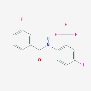 molecular formula C14H8F4INO B315286 3-fluoro-N-[4-iodo-2-(trifluoromethyl)phenyl]benzamide 