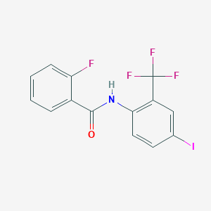 molecular formula C14H8F4INO B315287 2-fluoro-N-[4-iodo-2-(trifluoromethyl)phenyl]benzamide 