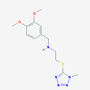 molecular formula C13H19N5O2S B315296 N-(3,4-dimethoxybenzyl)-2-[(1-methyl-1H-tetrazol-5-yl)sulfanyl]ethanamine 