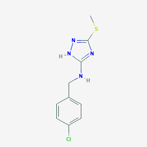 molecular formula C10H11ClN4S B315299 N-(4-chlorobenzyl)-N-[3-(methylsulfanyl)-1H-1,2,4-triazol-5-yl]amine 