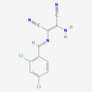 molecular formula C11H6Cl2N4 B3153035 (2Z)-2-amino-3-[(E)-[(2,4-dichlorophenyl)methylidene]amino]but-2-enedinitrile CAS No. 74900-59-7