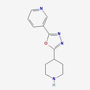 molecular formula C12H14N4O B3153050 3-(5-Piperidin-4-yl-[1,3,4]oxadiazol-2-yl)pyridine CAS No. 749200-87-1