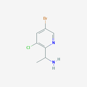 molecular formula C7H8BrClN2 B3153058 1-(5-Bromo-3-chloropyridin-2-yl)ethanamine CAS No. 749201-00-1