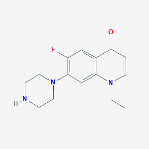 molecular formula C15H18FN3O B3153079 1-Ethyl-6-fluoro-7-(piperazin-1-yl)quinolin-4(1H)-one CAS No. 75001-82-0