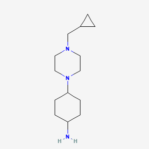 molecular formula C14H27N3 B3153251 反式-4-(4-(环丙基甲基)哌嗪-1-基)环己胺 CAS No. 755039-90-8