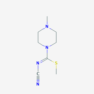 molecular formula C8H14N4S B3153252 methyl N-cyano-4-methyltetrahydro-1(2H)-pyrazinecarbimidothioate CAS No. 75565-11-6