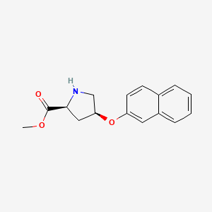 molecular formula C16H17NO3 B3153259 甲基 (2S,4S)-4-(2-萘氧基)-2-吡咯烷甲酸酯 CAS No. 755707-37-0