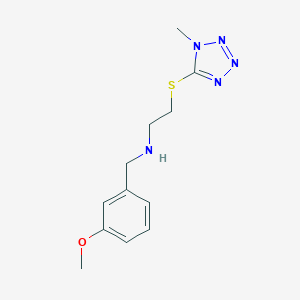 molecular formula C12H17N5OS B315326 N-(3-methoxybenzyl)-2-[(1-methyl-1H-tetrazol-5-yl)thio]ethanamine 