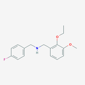 molecular formula C17H20FNO2 B315327 1-(2-ethoxy-3-methoxyphenyl)-N-(4-fluorobenzyl)methanamine 