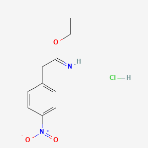 molecular formula C10H13ClN2O3 B3153280 Ethyl 2-(4-nitrophenyl)ethanecarboximidate hydrochloride CAS No. 75584-64-4