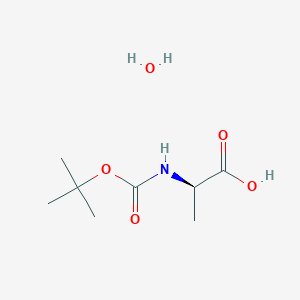 molecular formula C8H17NO5 B3153299 (R)-2-((叔丁氧羰基)氨基)丙酸水合物 CAS No. 75638-15-2