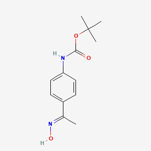 molecular formula C13H18N2O3 B3153306 叔丁基-N-{4-[(1E)-1-(羟基亚氨基)乙基]苯基}氨基甲酸酯 CAS No. 756483-96-2