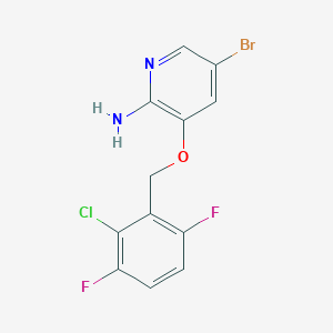 molecular formula C12H8BrClF2N2O B3153310 5-Bromo-3-((2-chloro-3,6-difluorobenzyl)oxy)pyridin-2-amine CAS No. 756503-67-0