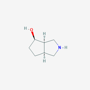 molecular formula C7H13NO B3153338 (3aR,4R,6aS)-octahydrocyclopenta[c]pyrrol-4-ol CAS No. 756785-10-1