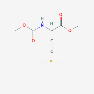 molecular formula C10H17NO4Si B3153391 Methyl 2-((methoxycarbonyl)amino)-4-(trimethylsilyl)but-3-ynoate CAS No. 75806-14-3