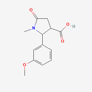 molecular formula C13H15NO4 B3153404 2-(3-Methoxyphenyl)-1-methyl-5-oxopyrrolidine-3-carboxylic acid CAS No. 75810-51-4