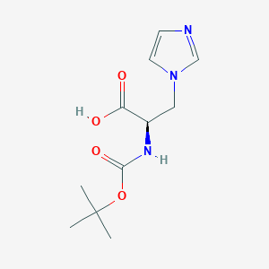 molecular formula C11H17N3O4 B3153523 Boc-(R)-2-amino-3-(imidazol-1-yl)propanoic acid CAS No. 760170-43-2
