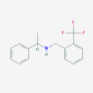 molecular formula C16H16F3N B315353 1-phenyl-N-[2-(trifluoromethyl)benzyl]ethanamine 
