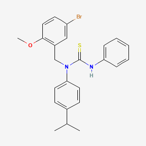 molecular formula C24H25BrN2OS B3153677 N-(5-bromo-2-methoxybenzyl)-N-(4-isopropylphenyl)-N'-phenylthiourea CAS No. 763130-54-7