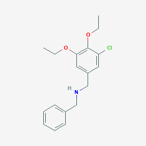 molecular formula C18H22ClNO2 B315373 N-benzyl-N-(3-chloro-4,5-diethoxybenzyl)amine 