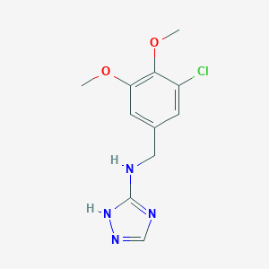 molecular formula C11H13ClN4O2 B315376 N-[(3-chloro-4,5-dimethoxyphenyl)methyl]-1H-1,2,4-triazol-5-amine 
