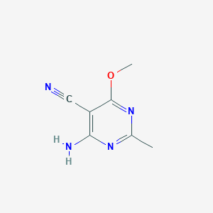 molecular formula C7H8N4O B3153793 4-Amino-6-methoxy-2-methylpyrimidine-5-carbonitrile CAS No. 76574-35-1