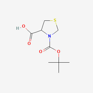 molecular formula C9H15NO4S B3153801 3-[(Tert-butoxy)carbonyl]-1,3-thiazolidine-4-carboxylic acid CAS No. 76587-66-1