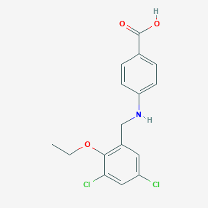 molecular formula C16H15Cl2NO3 B315382 4-[(3,5-Dichloro-2-ethoxybenzyl)amino]benzoic acid 