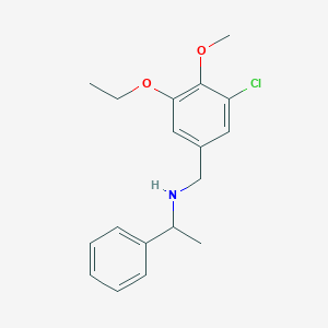 molecular formula C18H22ClNO2 B315385 N-(3-chloro-5-ethoxy-4-methoxybenzyl)-1-phenylethanamine 