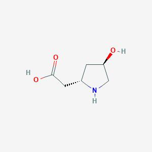 molecular formula C6H11NO3 B3153951 2-[(2S,4R)-4-hydroxypyrrolidin-2-yl]acetic acid CAS No. 769109-96-8